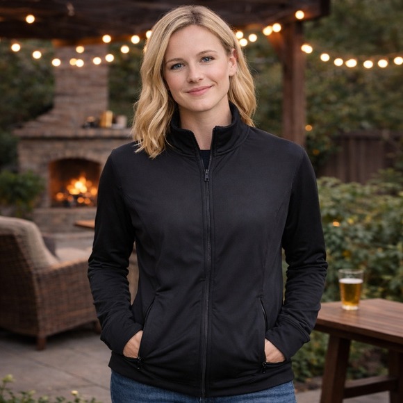 Lskd Jackets & Blazers - LSKD Womens Black Performance Track Jacket Full Zip Thumbholes XXL‎